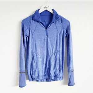 Lululemon Blue Pace Pusher Half Zip Pull Over Sweater Size 4 Run Yoga